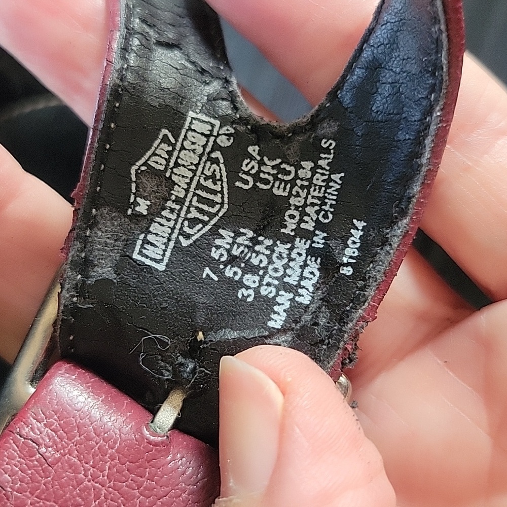 Harley-Davidson Wedge Sandals, Black/Burgandy, 7.5, Vintage - Picture 10 of 13